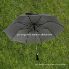 27 Inches Black 2-Folding EVA Handle Auto Open Umbrella (YS2F0009-2)